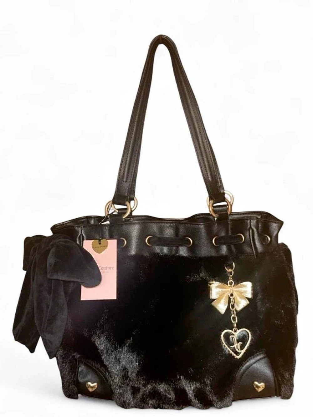 Juicy Couture “Juicy Soul Sister Tote” Faux  Fur Daydreamer, black